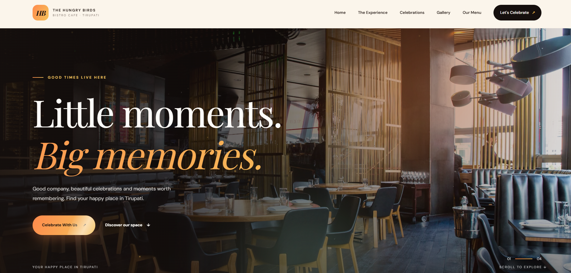 The Hungry Birds Bistro Cafe website preview